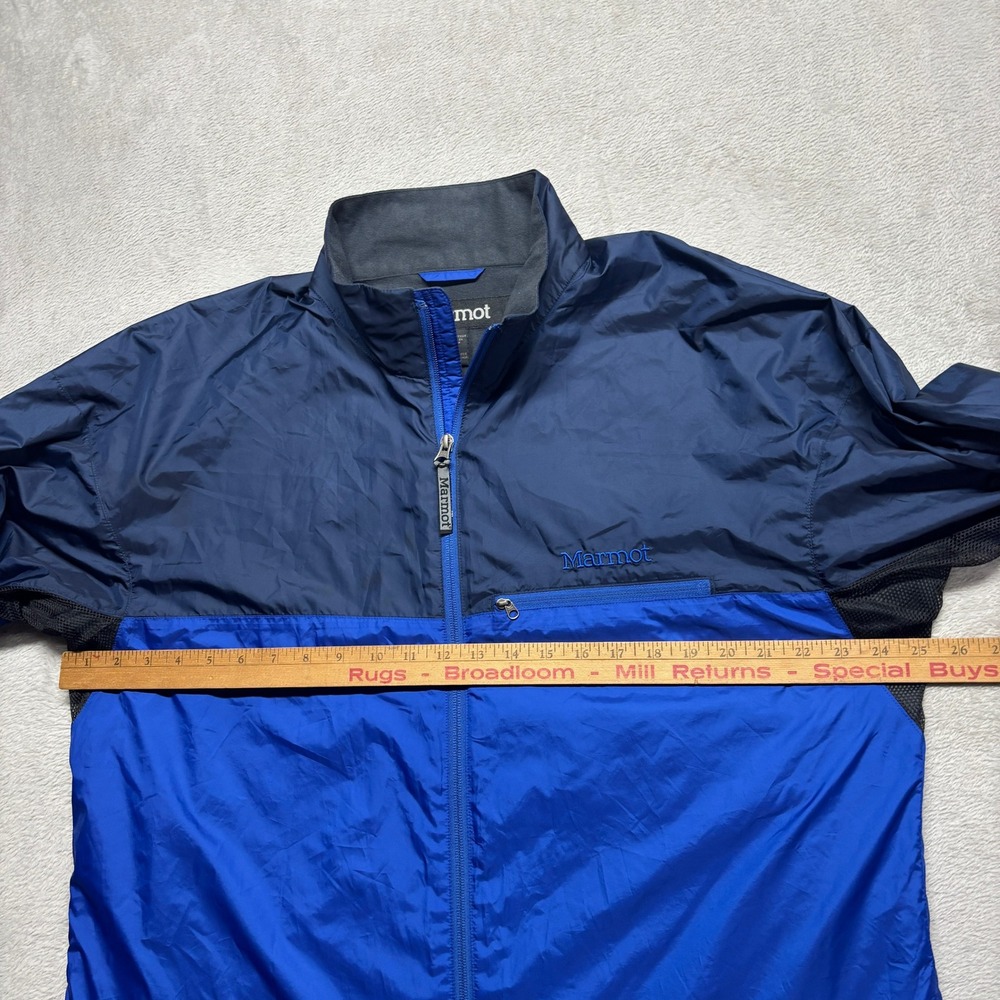 Marmot Mens XL Colorblock Full Zip Windbreaker Jacket DriClimate Blue - Picture 7 of 7